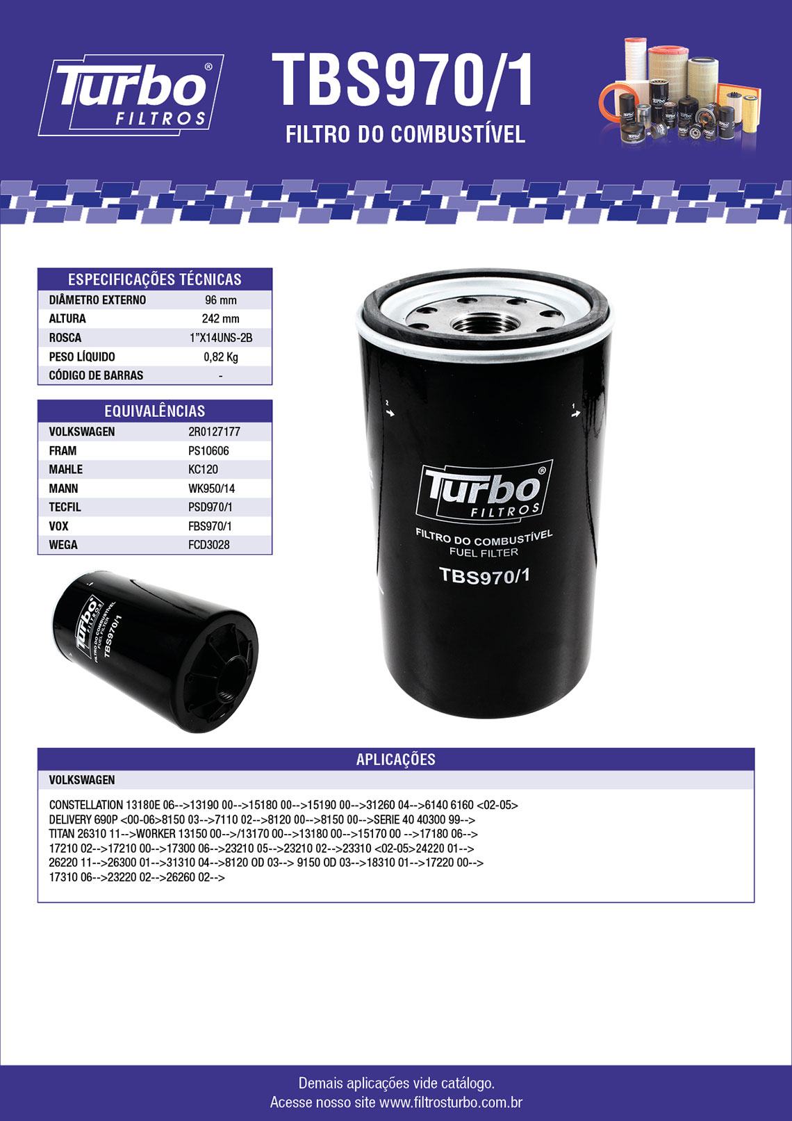 TBS970/1 - Filtros Turbo